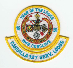 1991 Section W4B Hat Patch with Cahuilla Service Lodge Rocker