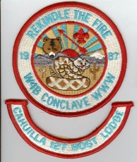 1987 Section W4B Conclave Patch with Cahuilla Hat Patch Rocker