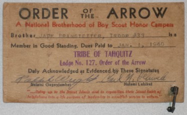 1940 Tribe of Tahquitz Lodge Membership Card