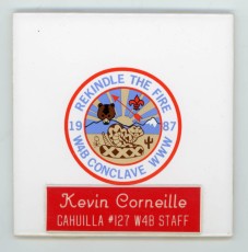 1987 Section W4B Conclave Staff Tile - Kevin Corneille - Cahuilla Lodge # 127