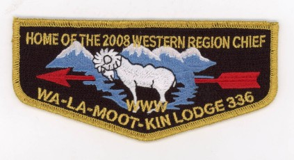 Wa-La-Moot-Kin Lodge 336 2008 Western Region Chief Pocket Flap - Front