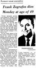 Frank Zografos dies Monday at age of 49