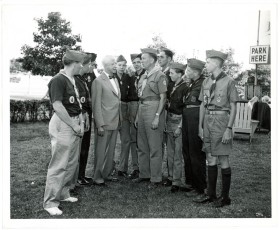 Riverside County Scouts and Leaders with President Harry Truman in Washington DC before the 1950 National Boy Scout Jamboree