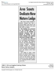 Area Scouts Dedicate New Nature Lodge