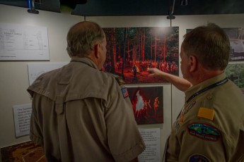 Tim Brown Showing The Summit Panel To Bob Ingram At The 2024 NOAC GEO