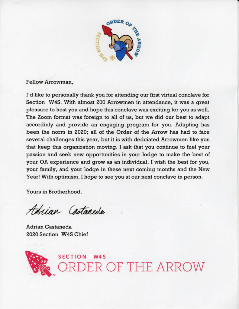 Adrian Castaneda Letter