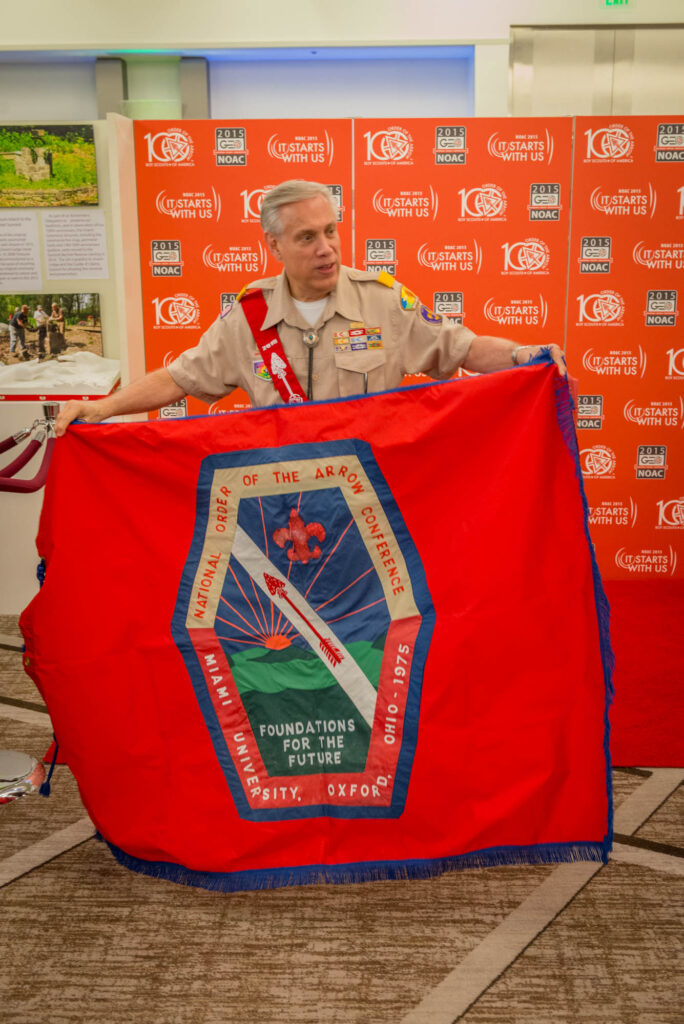 Brad Haddock and 1975 NOAC Flag