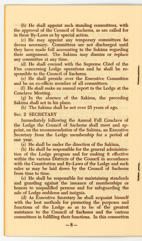 Tahquitz Lodge 127 - 1949 By-Laws
