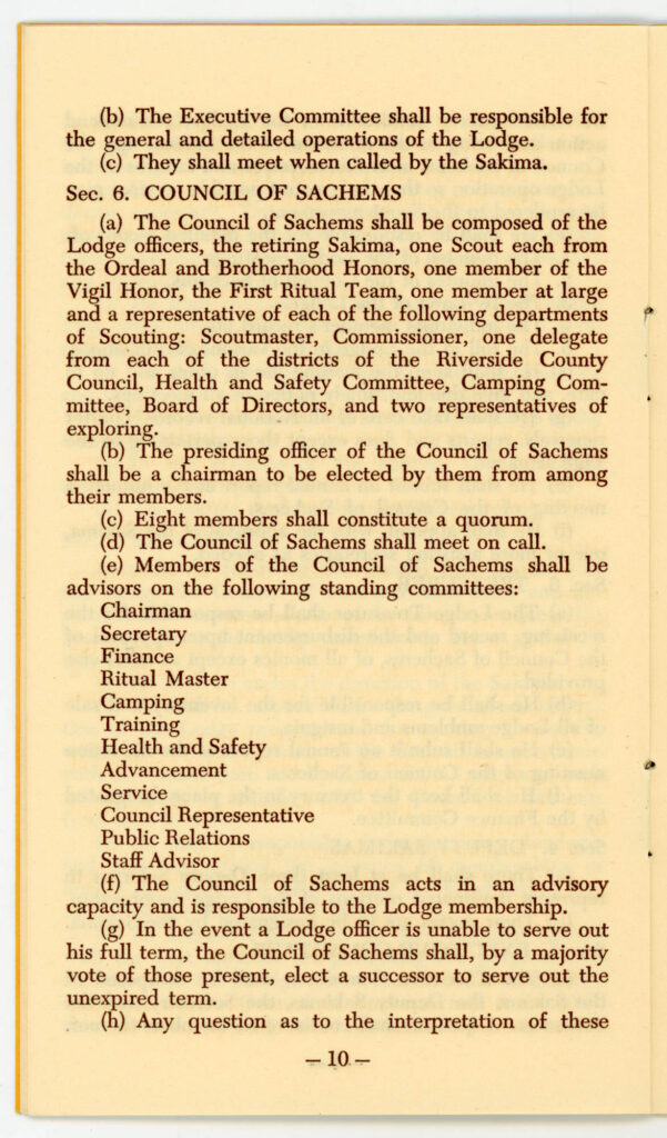 Tahquitz Lodge 127 - 1949 By-Laws
