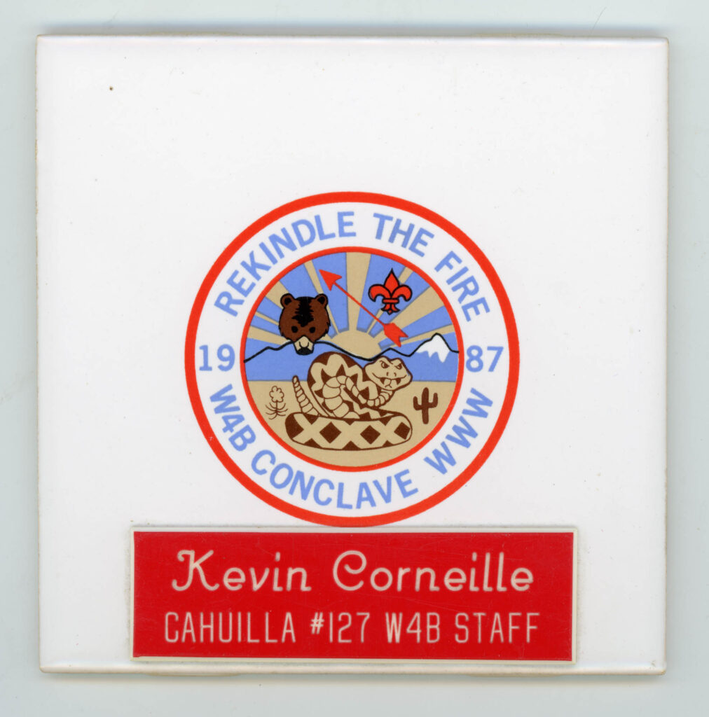 1987 Section W4B Conclave Staff Tile - Kevin Corneille - Cahuilla Lodge # 127