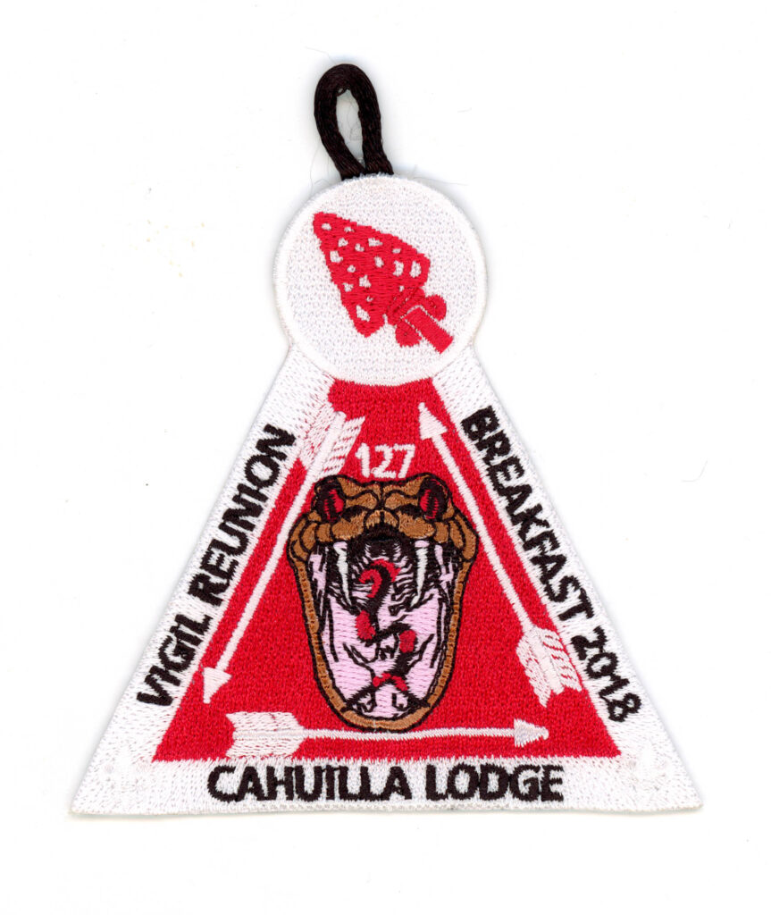 Cahuilla Lodge # 127 2018 Vigil Reunion Breakfast Patch