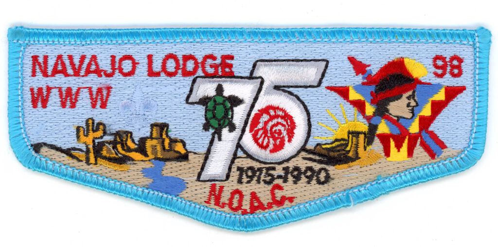 Navajo Lodge # 98 - S23 Pocket Flap - 1990 NOAC - 75th Anniversary