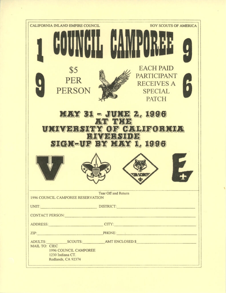 1996 Council Camporee Flyer