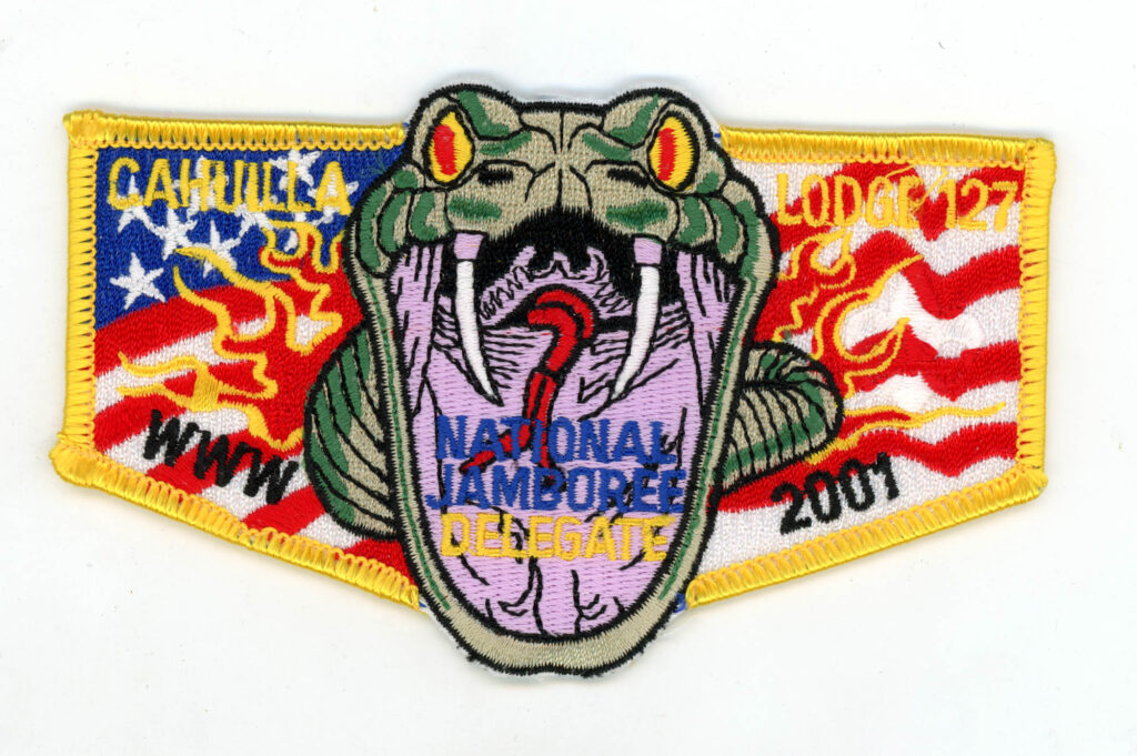 Cahuilla Lodge # 127 S64 2001 National Jamboree Yellow Border Pocket Flap