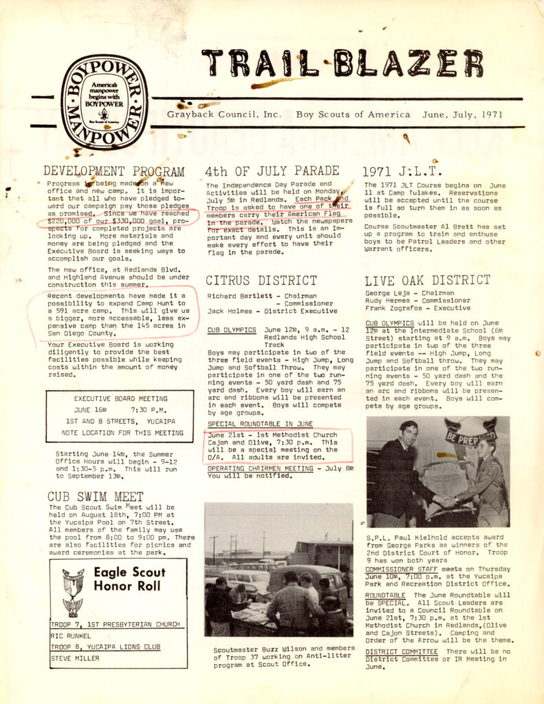 1971 June-July Grayback Council Trailblazer Newsletter