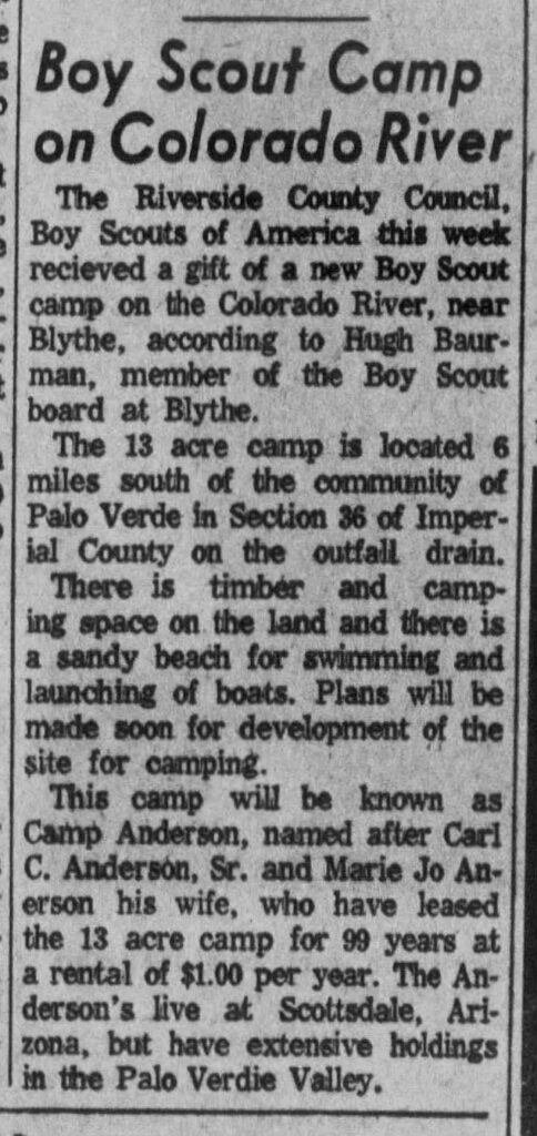 Boy Scout Camp on Colorado River