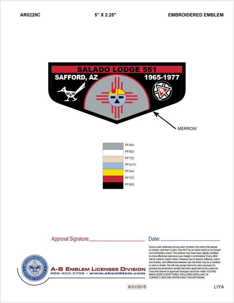 Salado Lodge # 551 H1 2015 Section W6W Pocket Flap Set