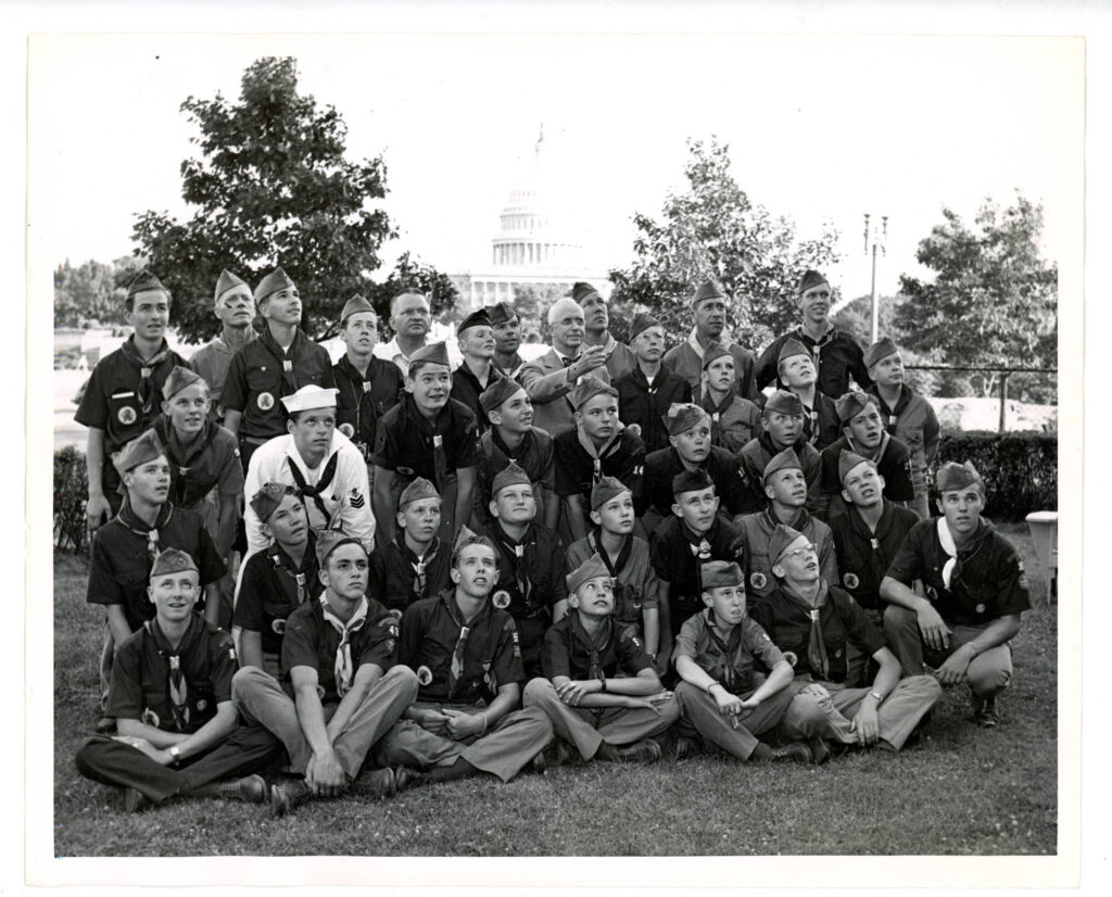 1950 National Jamboree Contingent From Riverside County Council Meets President Harry Truman