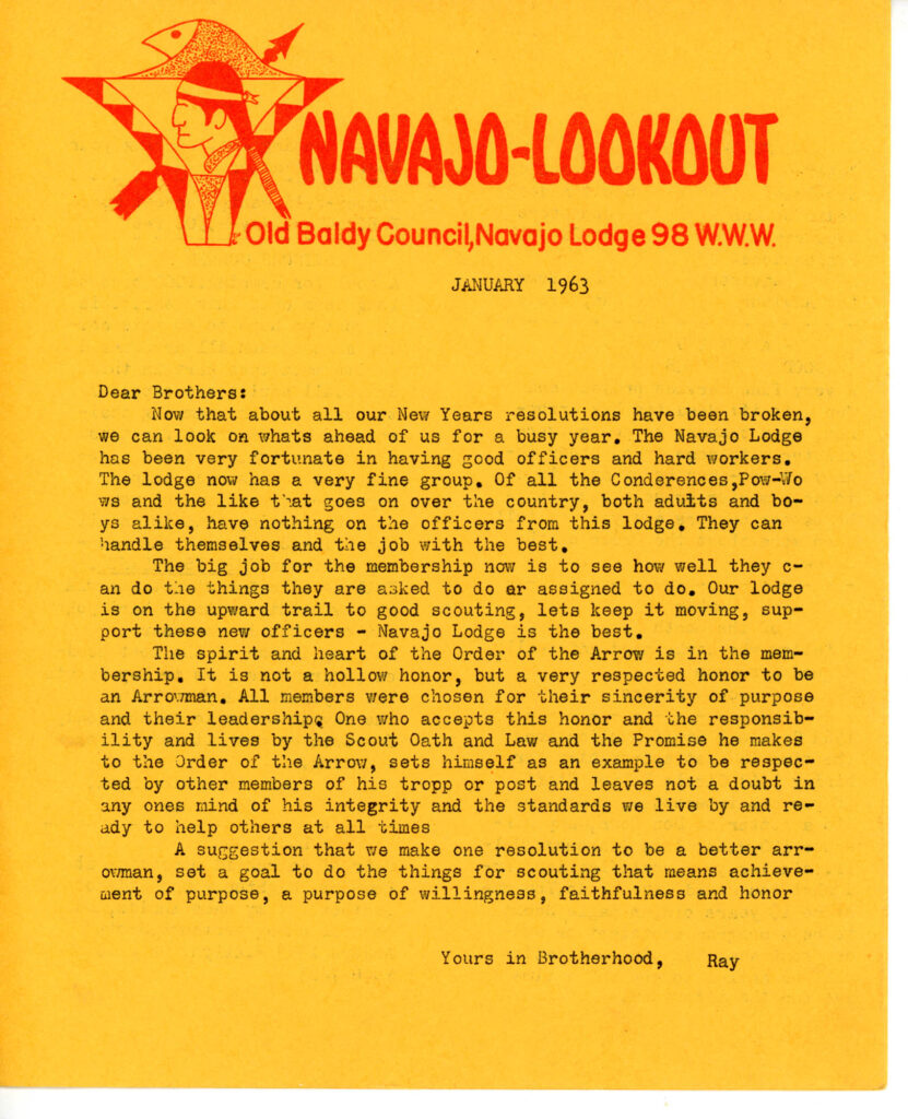 1963 January Navajo Lookout Newsletter
