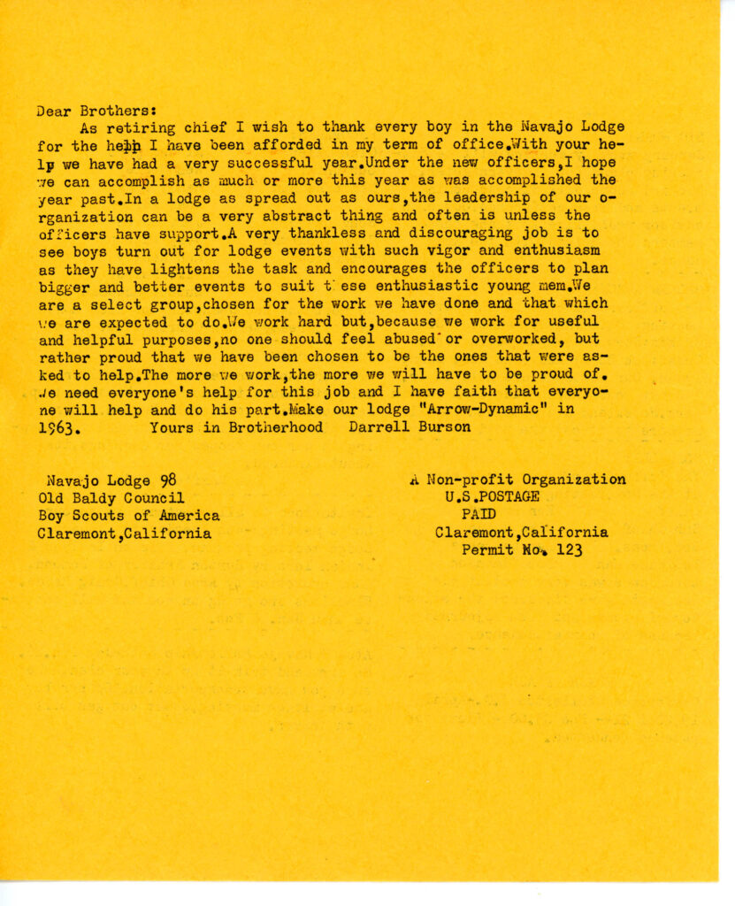 1963 January Navajo Lookout Newsletter