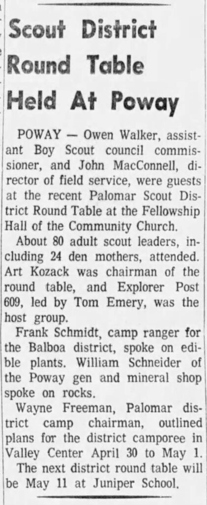 1965 - Palomar District Roundtable in Poway