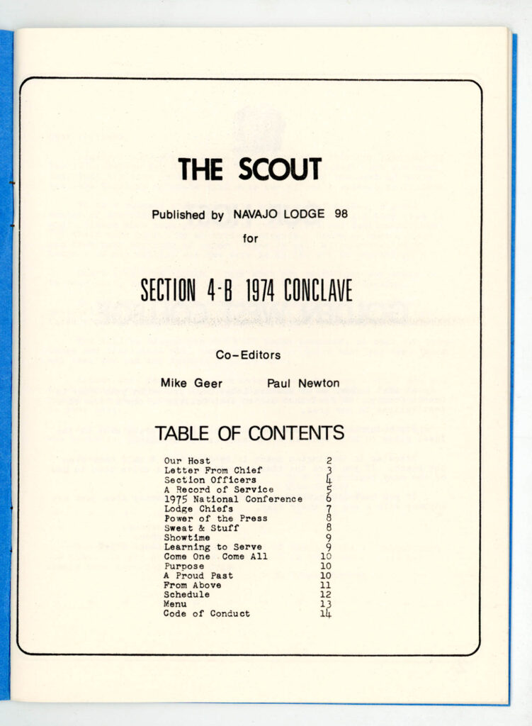 1974 Section W4B Conclave Booklet