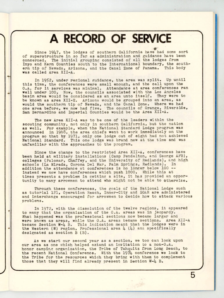 1974 Section W4B Conclave Booklet