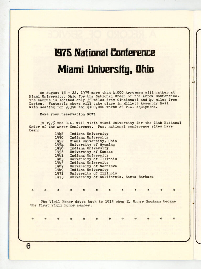 1974 Section W4B Conclave Booklet