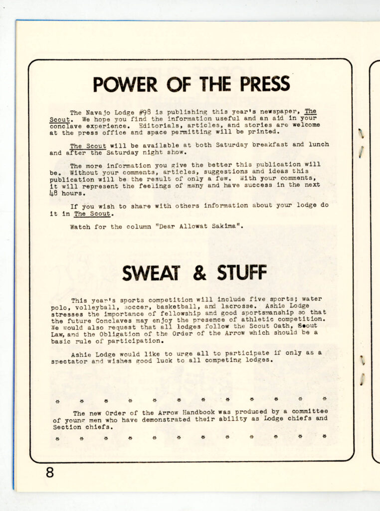 1974 Section W4B Conclave Booklet