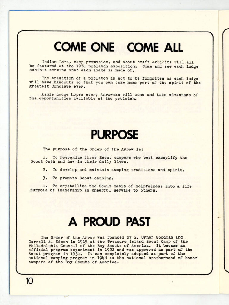 1974 Section W4B Conclave Booklet