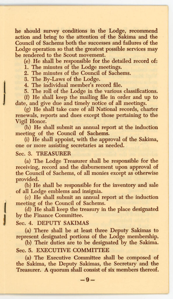Tahquitz Lodge 127 - 1949 By-Laws