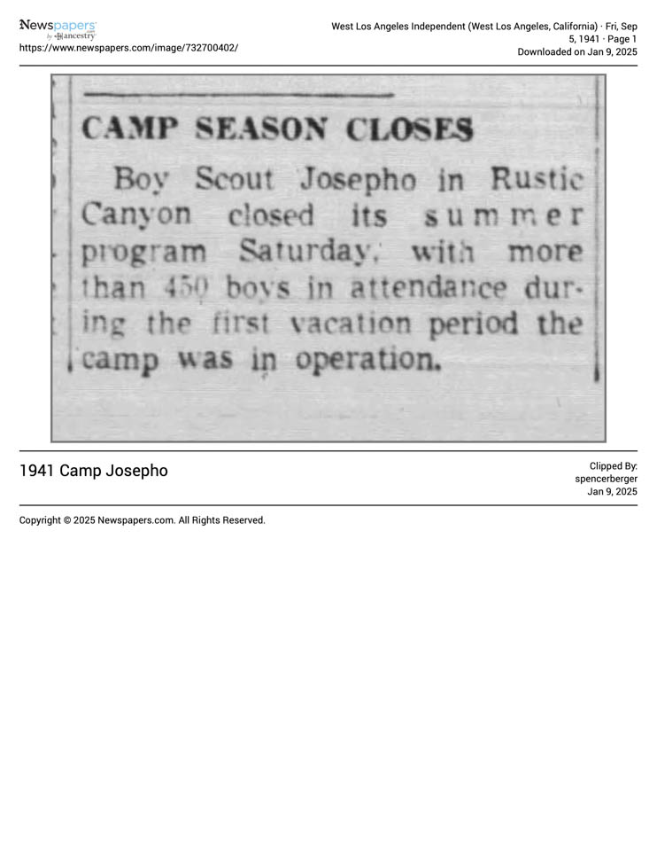 Camp Season Closes