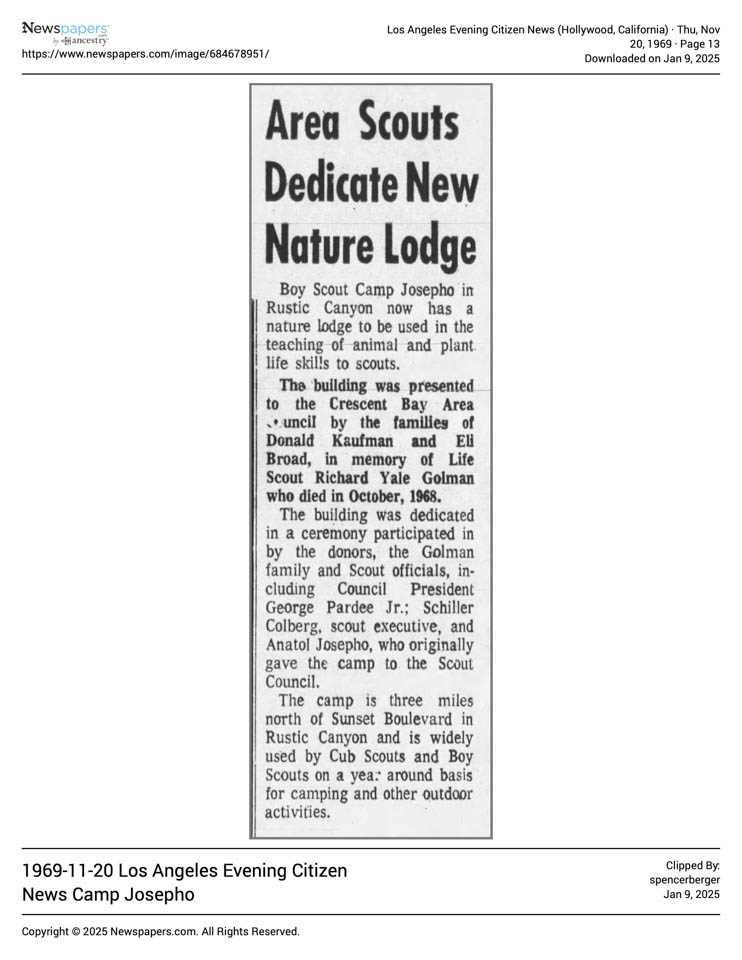 Area Scouts Dedicate New Nature Lodge