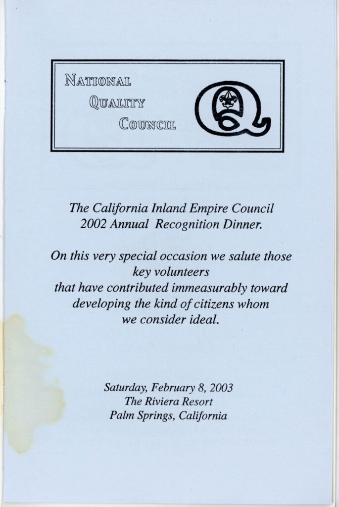 2003 - 2002 CIEC Annual Recognition Dinner Program
