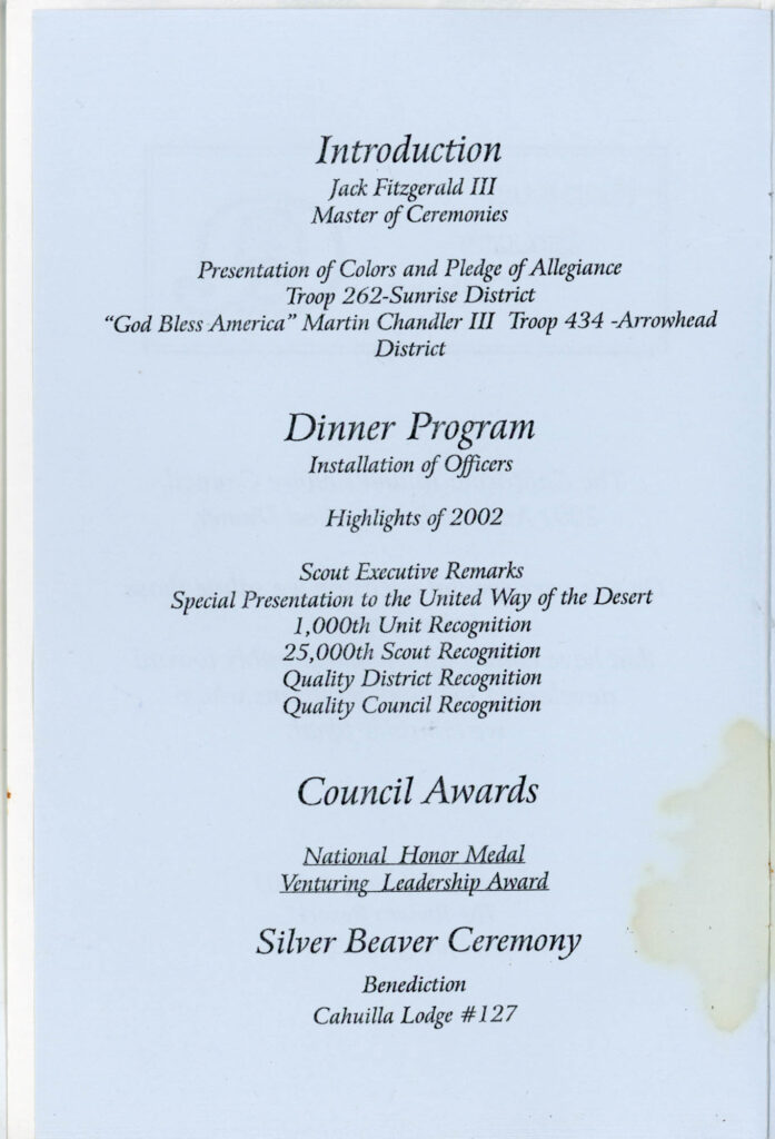 2003 - 2002 CIEC Annual Recognition Dinner Program